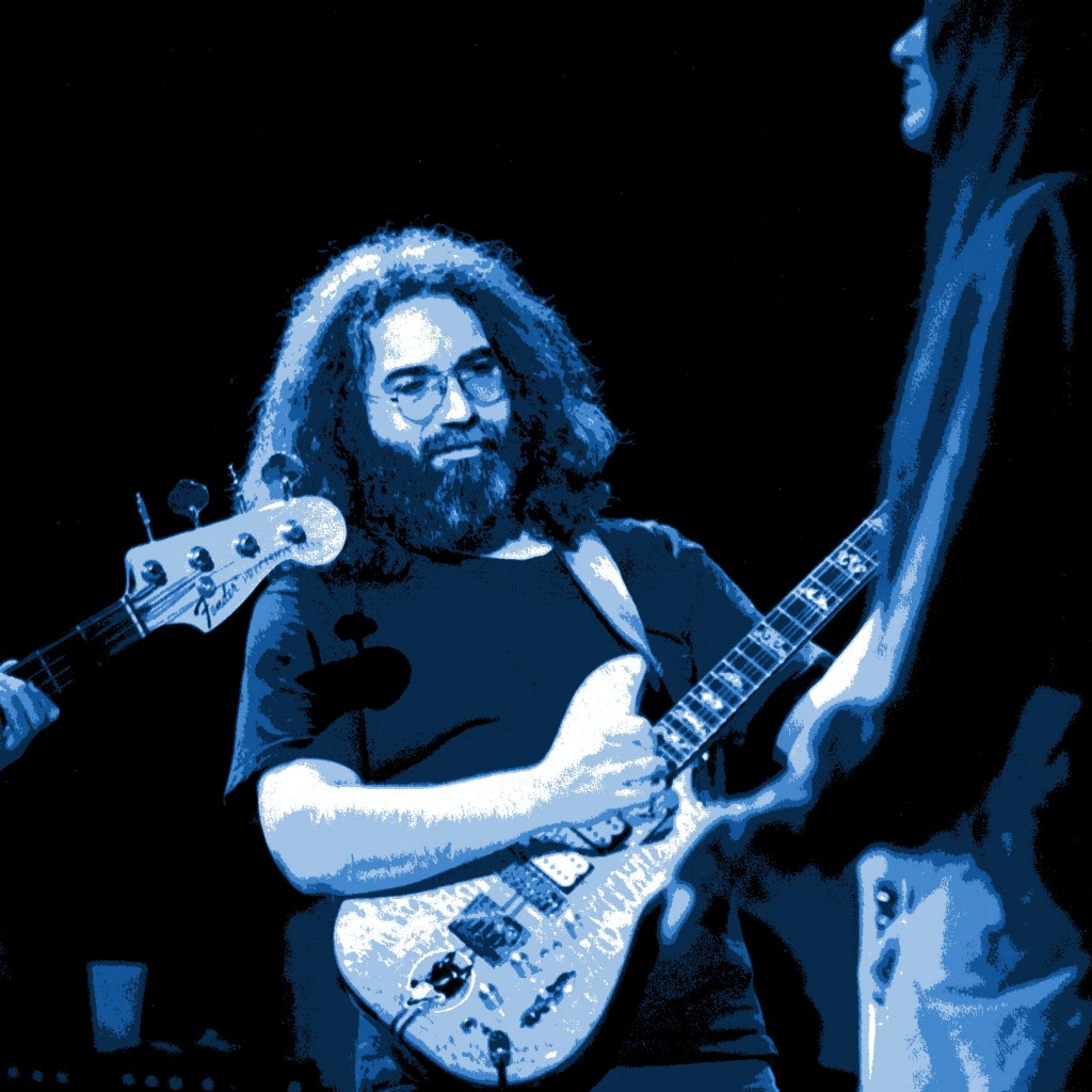 JERRY GARCIA BAND JERRY GARCIA PLAYING IN CHENEY, WASHINGTON ON 10-27-78. PHOTO BY BEN UPHAM. MAGICAL MOMENT PHOTOS.