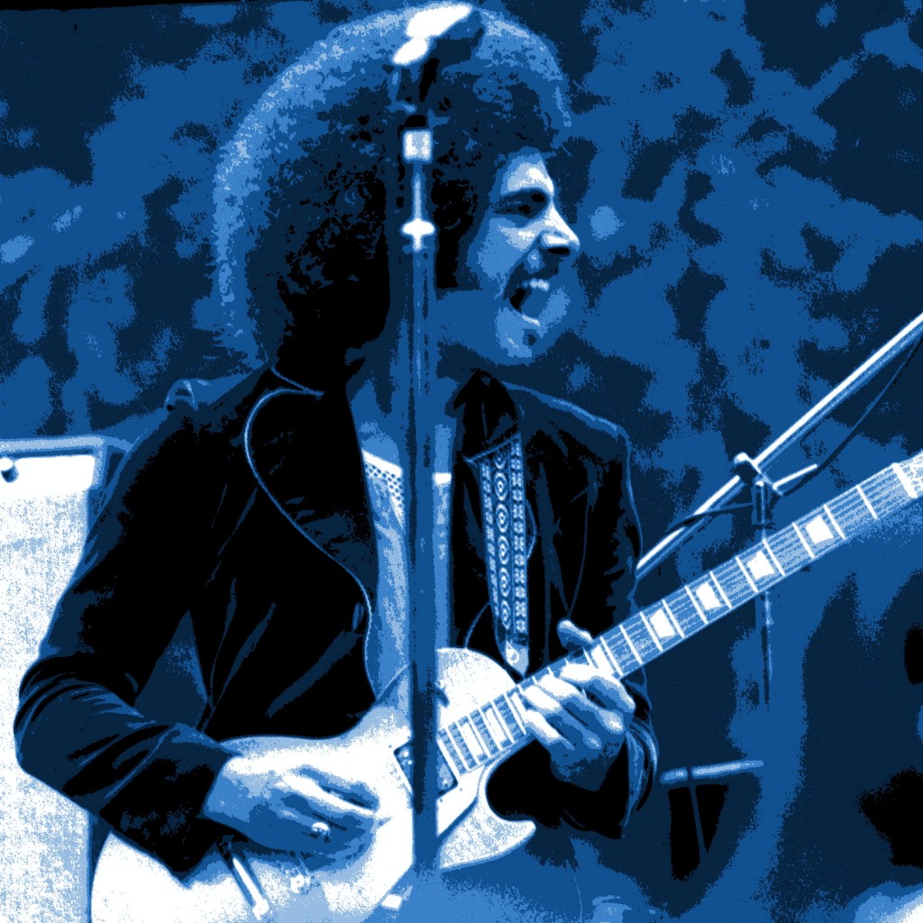JOURNEY Neal Schon of Journey performing at Golden Gate Park in San Francisco in April of 1975. Photo by Ben Upham. Magical Moment Photos.
