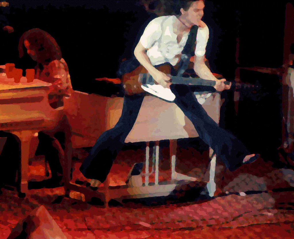 ALLEN COLLINS #5 BILLY POWELL AND ALLEN COLLINS OF LYNYRD SKYNYRD PERFORMING "FREE BIRD" AT WINTERLAND ON 3-6-76. PHOTO BY BEN UPHAM. MAGICAL MOMENT PHOTOS.