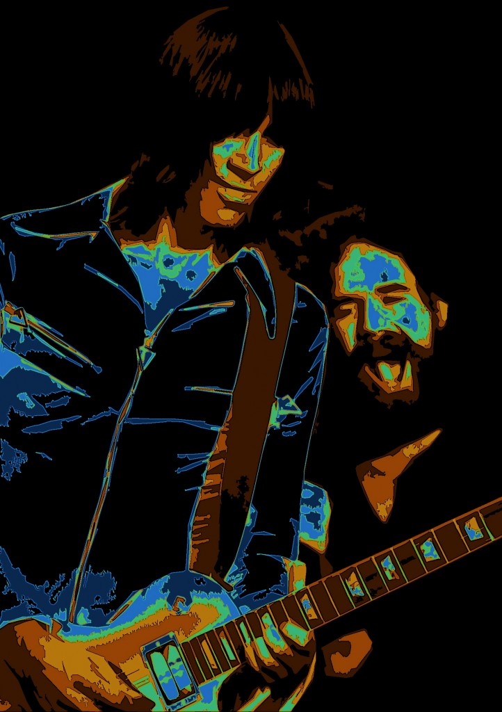 BOSTON 6 TOM SCHOLZ AND BRAD DELP OF BOSTON PERFORMING LIVE IN SPOKANE, WA. ON 9-10-78. PHOTO BY BEN UPHAM. MAGICAL MOMENT PHOTOS.