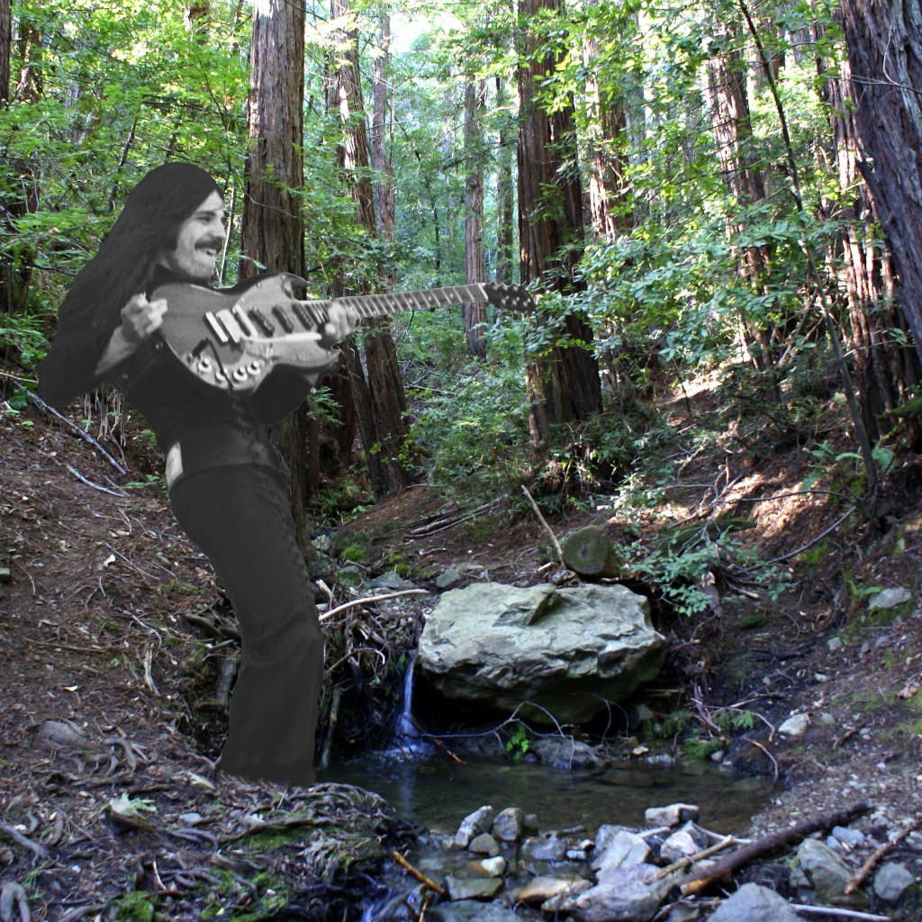 FRANK MARINO ON MT. TAM. SUPER-IMPOSED PHOTO OF FRANK MARINO ON MT. TAM. PHOTO ART BY BEN UPHAM. MAGICAL MOMENT PHOTOS.
