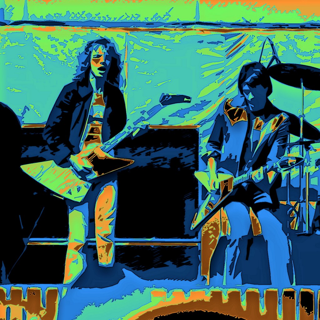 J. GEILS 4 PETER FRAMPTON & J. GEILS JAMMING IN OAKLAND ON JUNE 6, 1976. PHOTO BY BEN UPHAM. MAGICAL MOMENT PHOTOS.