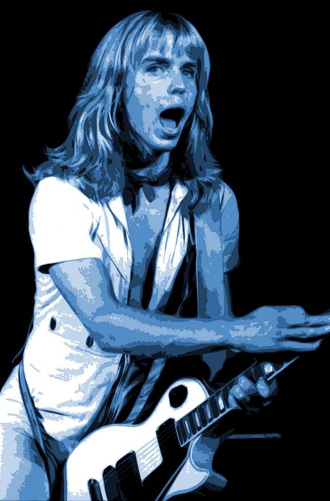 STYX 2 TOMMY SHAW OF STYX PERFORMING LIVE IN SPOKANE, WA. IN AUGUST 1977. PHOTO BY BEN UPHAM. MAGICAL MOMENT PHOTOS.