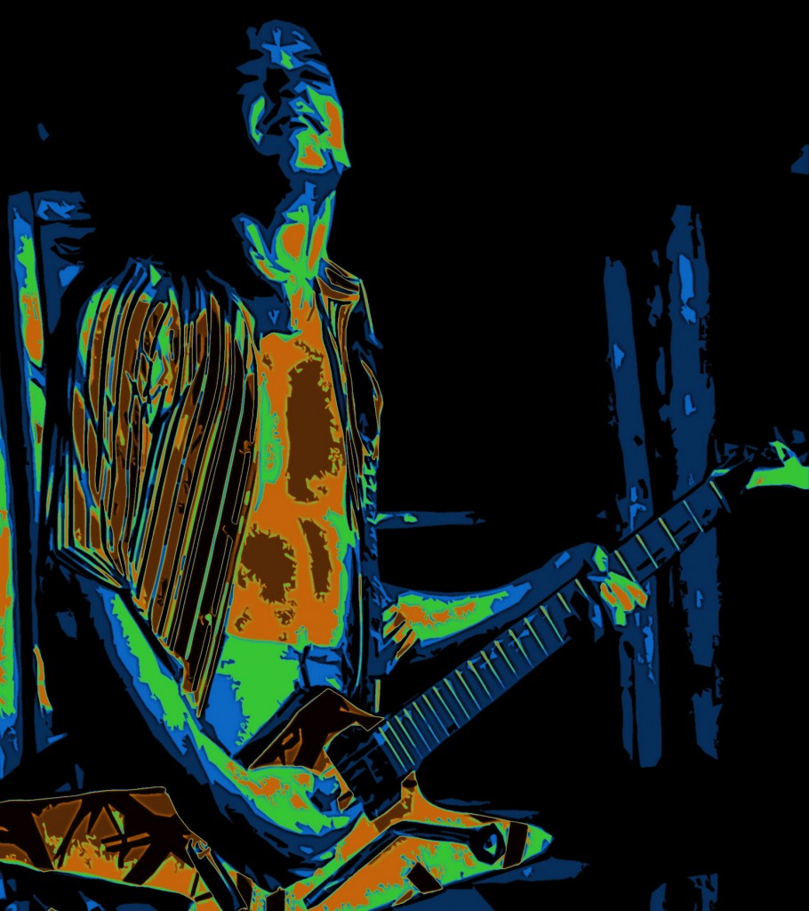 VAN HALEN EDDIE VAN HALEN IN SPOKANE, WA. ON 9-28-78. PHOTO BY BEN UPHAM. MAGICAL MOMENT PHOTOS.