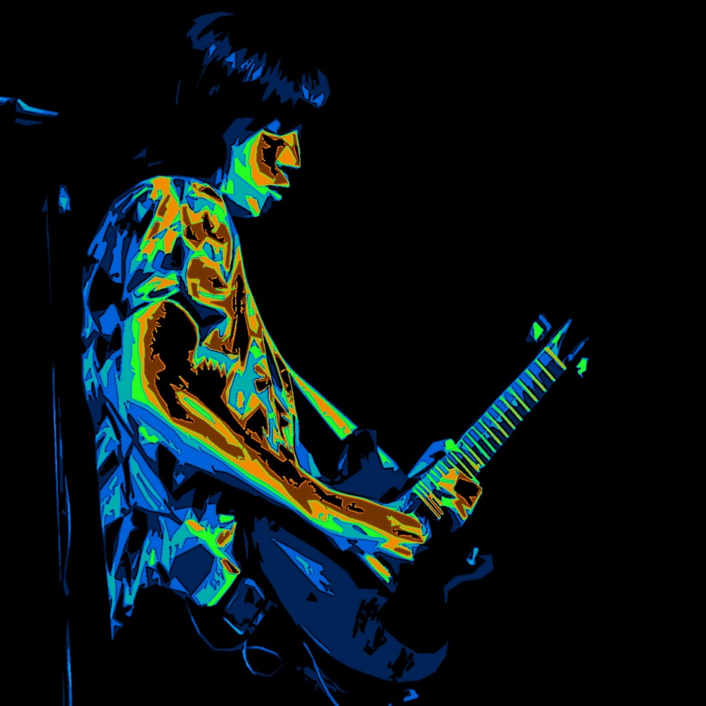 PAT TRAVERS LIVE IN SEATTLE, WA. ON 2-23-78. PAT TRAVERS IN SEATTLE ON FEBRUARY 23, 1978. PHOTO ART BY BEN UPHAM.