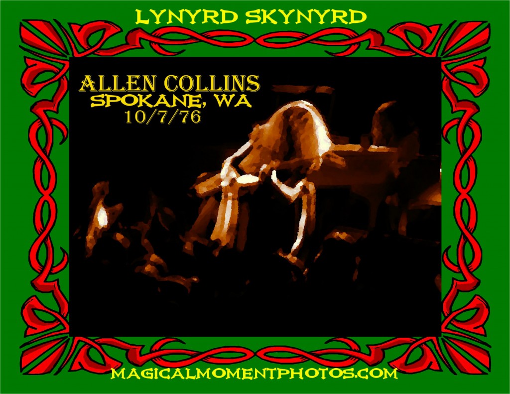 ALLEN COLLINS OF LYNYRD SKYNYRD IN SPOKANE 10-7-76 ALLEN COLLINS IS A FREE BIRD